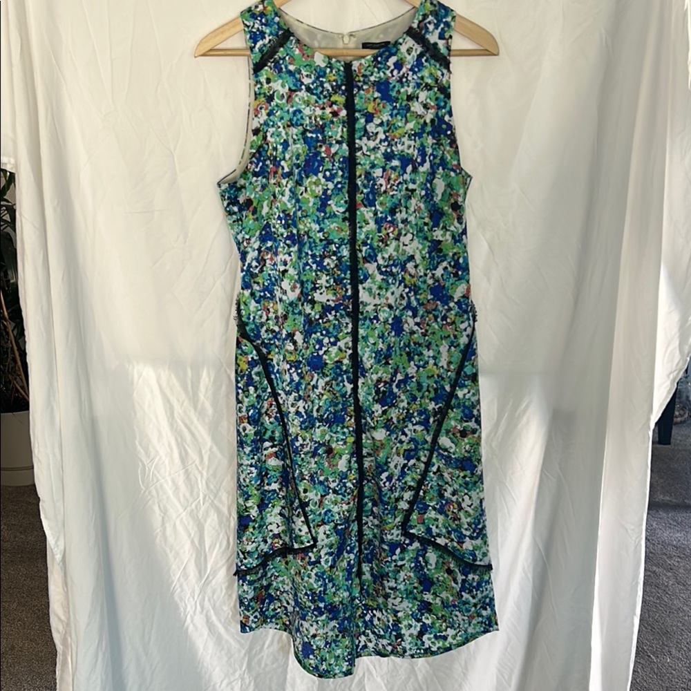 Ann Taylor Blue and Green Floral Midi Dress